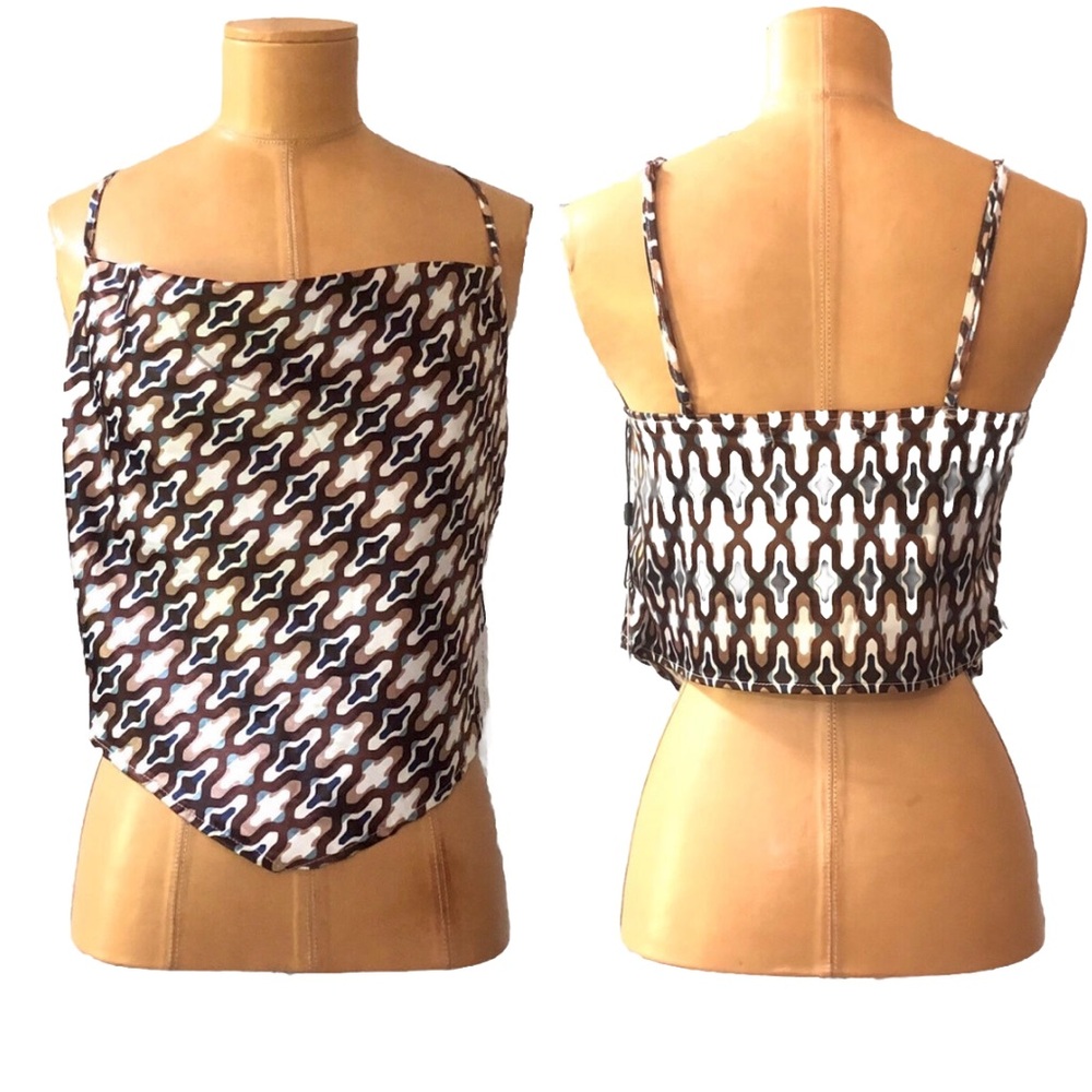 life Love Is For Eternity Crop Top Brown Tan Sz Small Adjustable Straps No Flaws